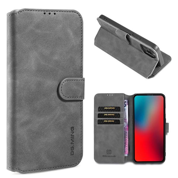 DG.MING iPhone 13 Pro Max retro etui - Sølv/Grå Silver grey