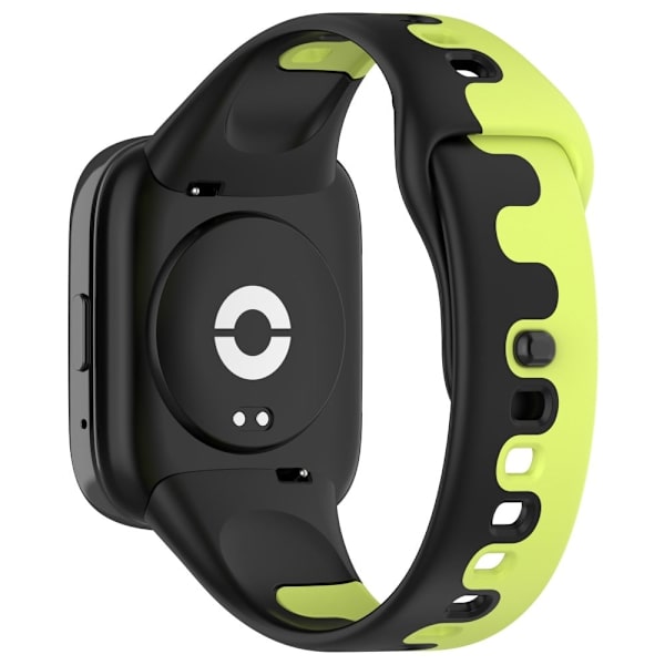 Xiaomi Redmi Watch 3 Active / Lite 3 splejsning farve silikone rem - Sort / Blågrøn Green