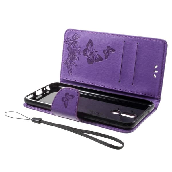 Huawei Mate 10 Lite etui laget av kunstlær og silikon - Lilla Purple
