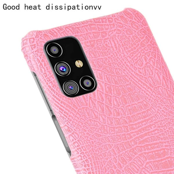 Croco Etui Samsung Galaxy M31s - Lyserød Pink