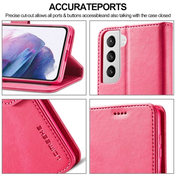 LC.Imeeke läder Samsung Galaxy S21 fodral - Rosa Rosa