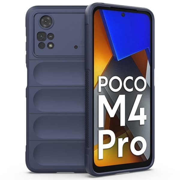 Deksel med mykt grep for Xiaomi Poco M4 Pro - Mørkeblå Blue