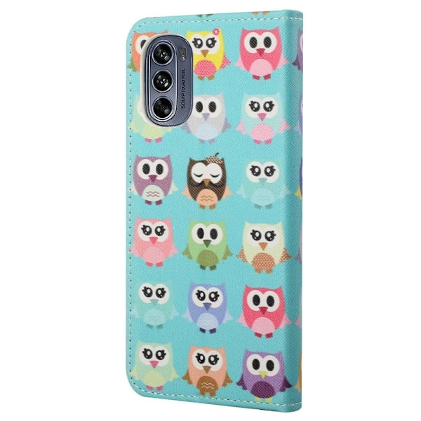 Wonderland Motorola Moto G62 5g Flip Etui - Søde Ugler Multicolor