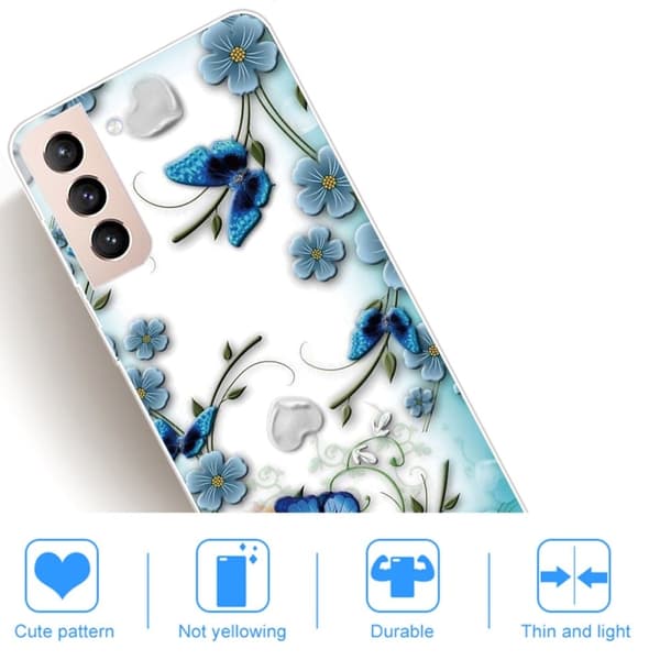 Deco Samsung Galaxy S22 Plus Suojakotelo - Perhonen And Flower Multicolor