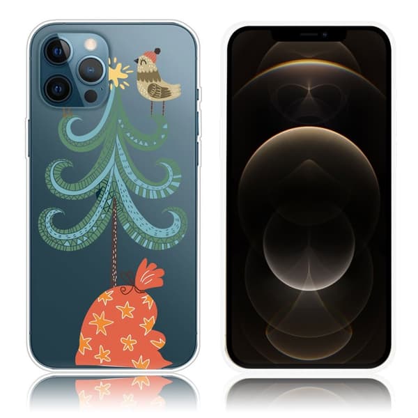 Joulu iPhone 12 Pro Max tapauksessa - Linnut Joulukuusi Multicolor