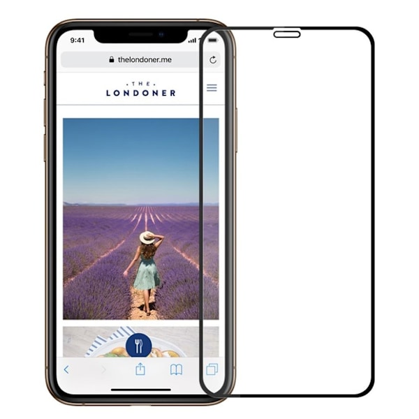 MOFI iPhone XS tempered glass screen protector - Black Svart