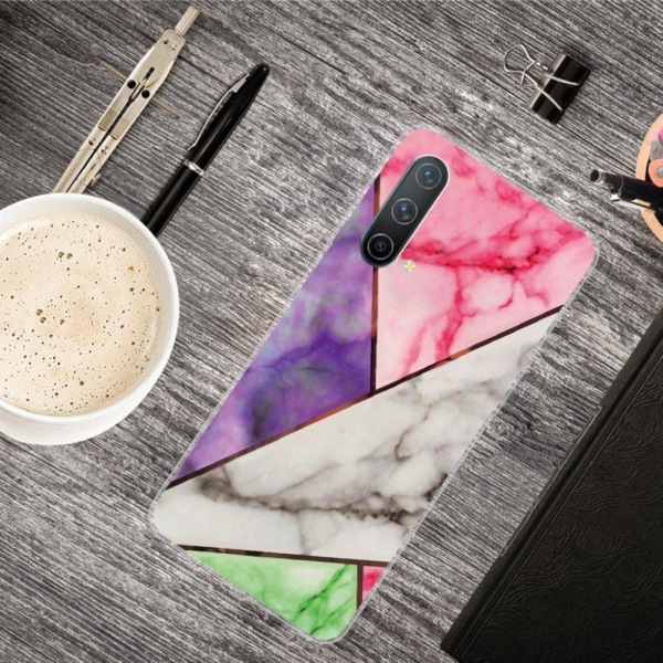 Marble design OnePlus Nord CE 5G cover - Lilla / Rosa / Hvid / G Multicolor