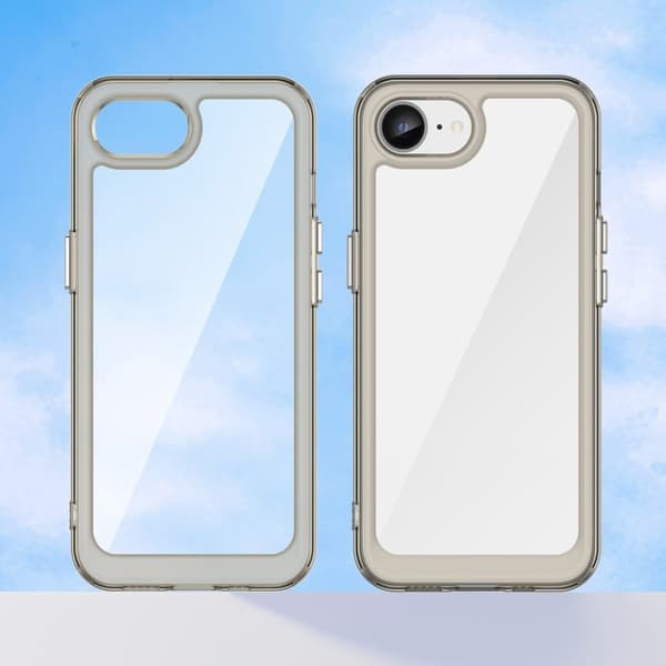 iPhone 16e smart akryl cover - Gennemsigtig Grå Transparent