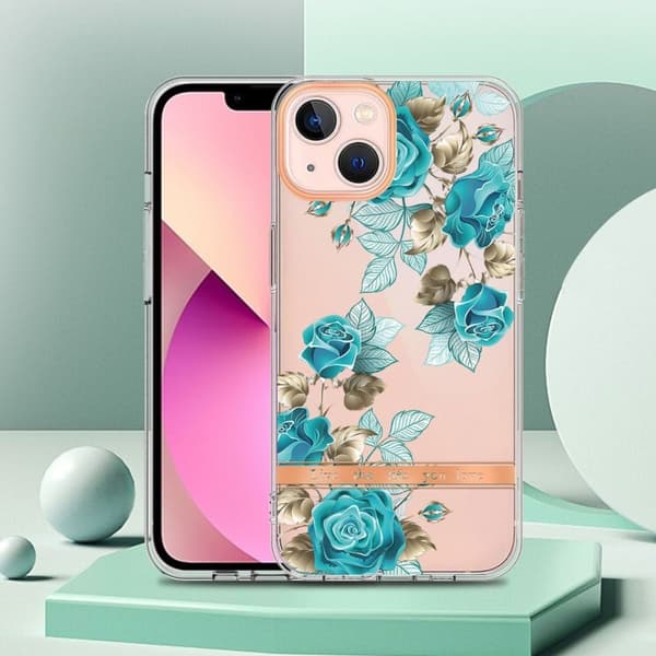 Supertunt och tåligt mjukfodral för iPhone 13 Mini - Blå Ros Blå
