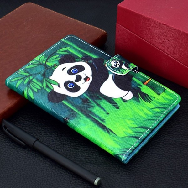 Lenovo Tab M10 FHD Plus läderfodral med mönstertryck - Panda Och Bambu multifärg