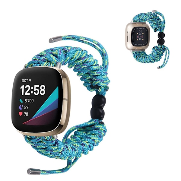 Fitbit Sense / Versa 3 punottu kellonauha - Järven Sininen Blue