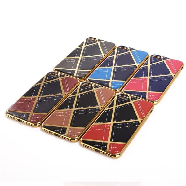 Lindberg deksel for iPhone 7 Plus / 8 Plus med geometrisk mønster - Svart / Kaffe Brown