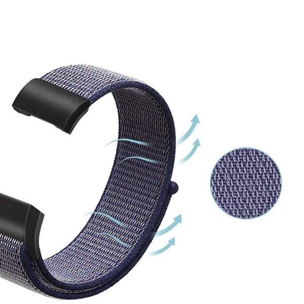 Fitbit Charge 3 erstatnings urrem i nylon med velkro lukning - Blå Blue