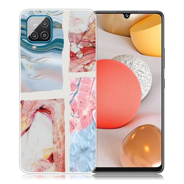 Marmormotiv Samsung Galaxy A42 5G skal - Vågig Marmorplatta multifärg
