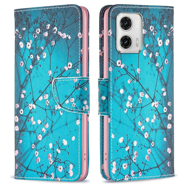 Wonderland Motorola Moto G73 Läppäkotelo - Plum Blossom Blue