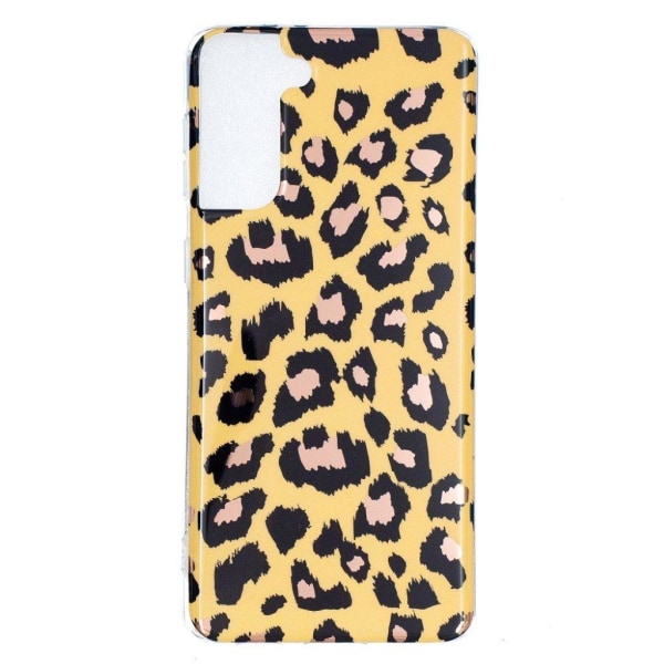 Marble Samsung Galaxy S21 Plus etui - leopardmønster Yellow