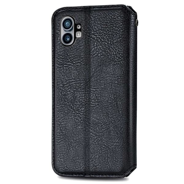 Läder Nothing Phone (1) fodral med romb-design - Svart Svart