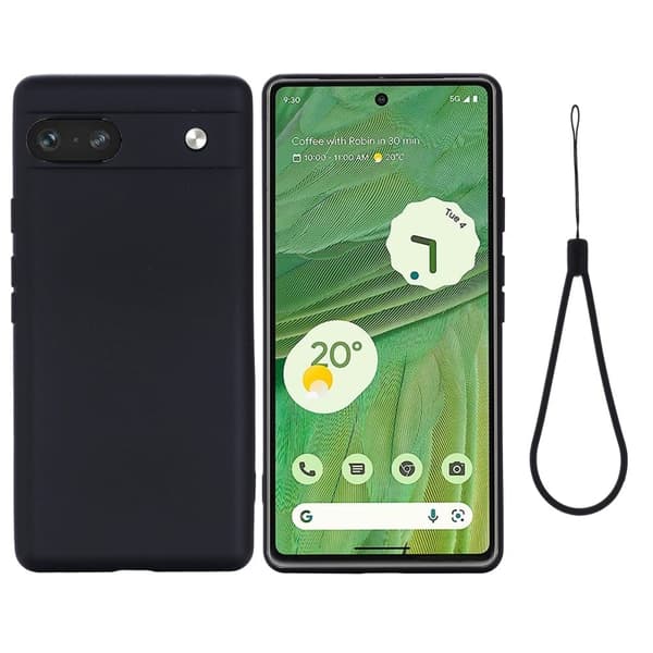 Matte Liquid silikone cover til Google Pixel 7a - Sort Black