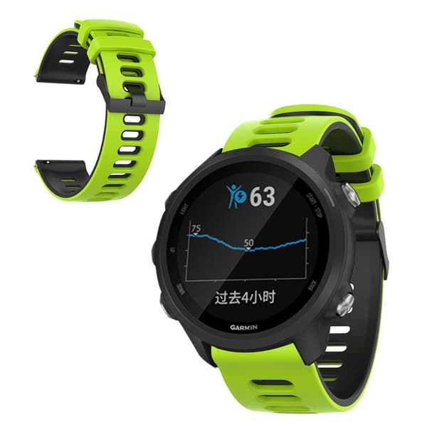 Samsung Galaxy Watch (46mm) dobbelt farvet silikone rem - Lime / sort Green