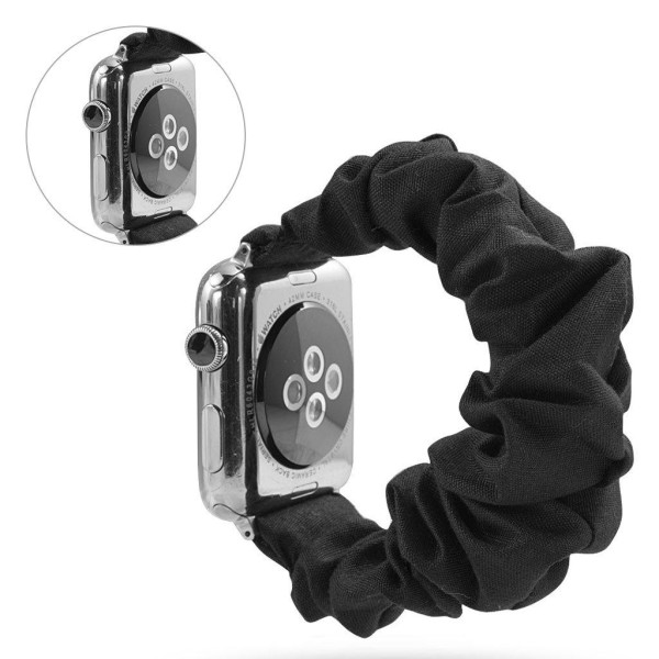 Apple Watch Series 5 44mm stof Mønster urrem - Sort Black