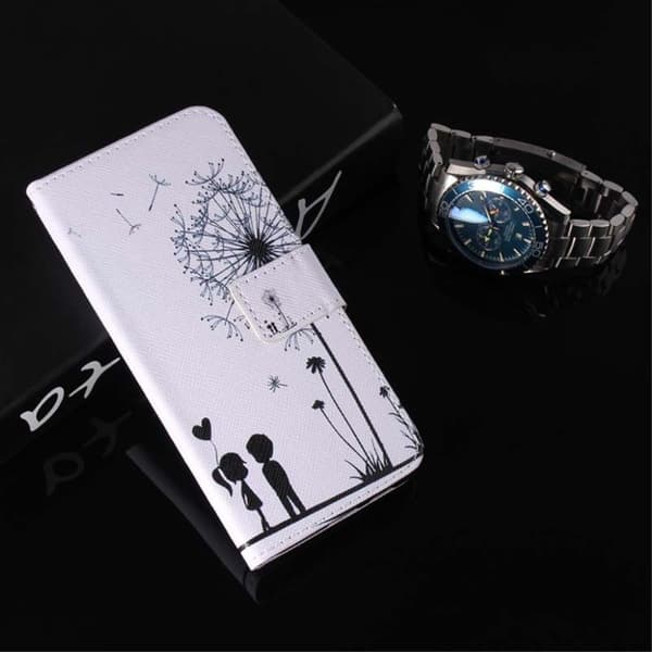 iPhone Xs Max mønstret læder flip cover - Dandeløve And Lovers Black