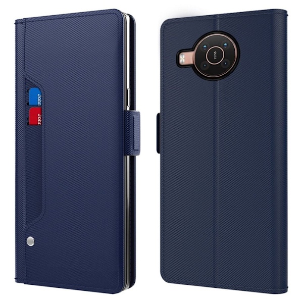 Snyggt Nokia X10 fodral med sminkspegel - Blå Blå