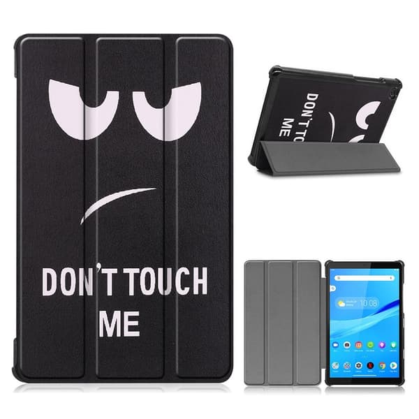 Lenovo Tab M8 Trippelt Mønster Lær Flippetui - Angry Face Black