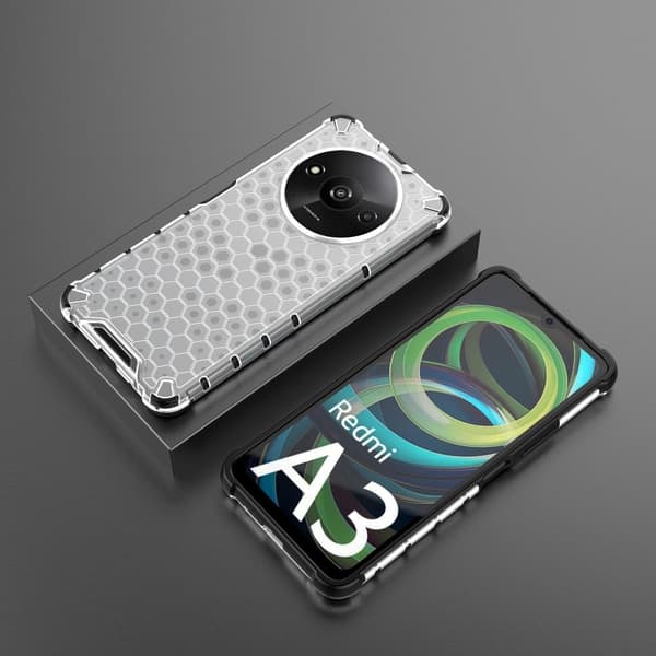 Bofink Honeycomb Xiaomi Redmi A3 cover - Grå Silver grey