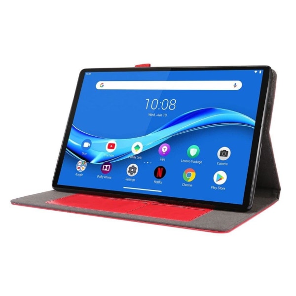 Crazy Horse Lenovo Tab M10 FHD Plus flipfodral i läder - Röd Röd