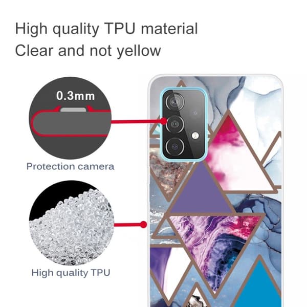 Marble Samsung Galaxy A32 5G Etui - Triangle Patterns in Marble Multicolor