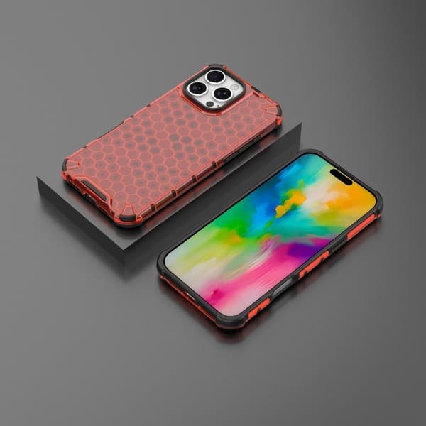Bofink Honeycomb iPhone 16 Pro skal - Röd Röd