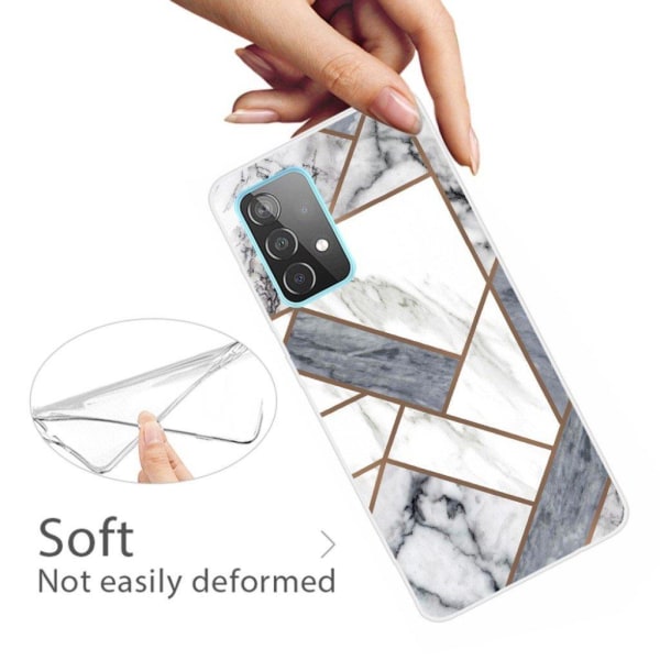 Marble design Samsung Galaxy A32 5G kotelot - Harmaa / Valkoinen Marmori Laatta Silver grey