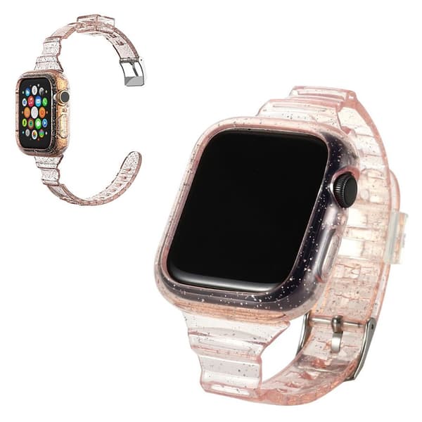 glitter themed rem til Apple Watch Series 6 / 5 44mm - pink Pink