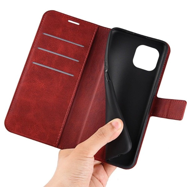 Hållbart konstläder iPhone 14 Plus fodral med plånbok - Röd Röd
