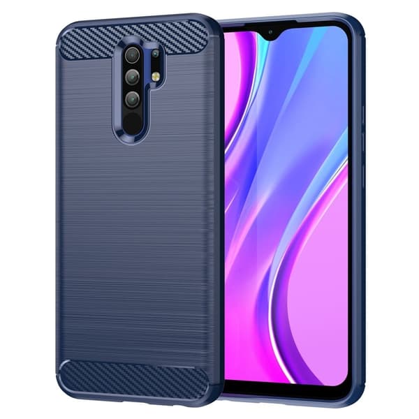 Carbon Flex Etui Xiaomi Poco M2 Reloaded / M2 / Redmi 9 - Blå Blue