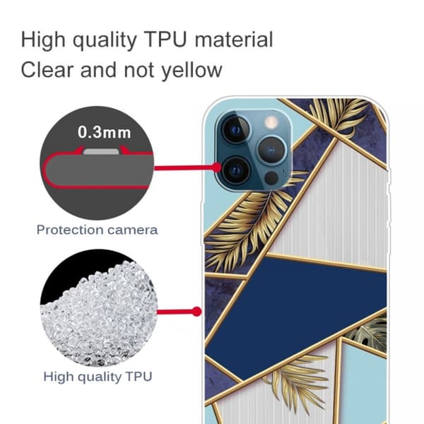 Marble design iPhone 12 Pro Max cover - Fragment Af Farve Og Vinranke Multicolor