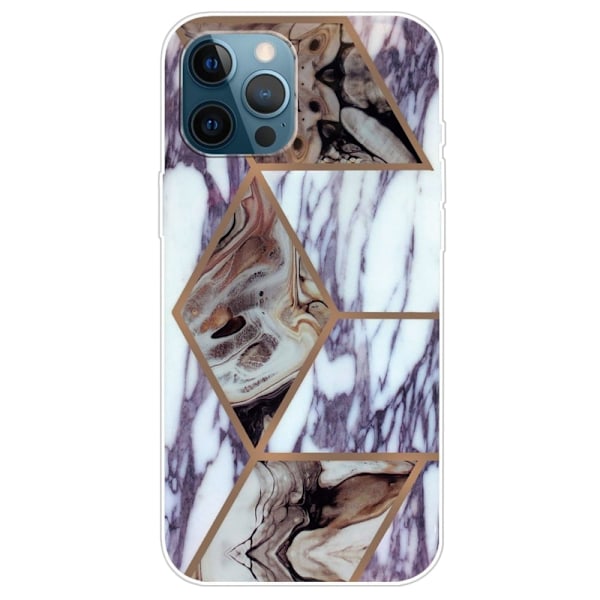 Marble design iPhone 14 Pro cover - Blå Og Brun Marmor Multicolor