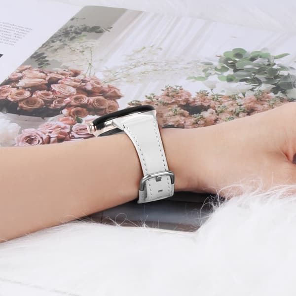 Google Pixel Watch Cowhide aito nahkahihna - Valkoinen White