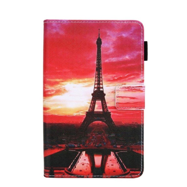 Unique pattern leather flip case for Amazon Fire 7 (2019) - Towe Red