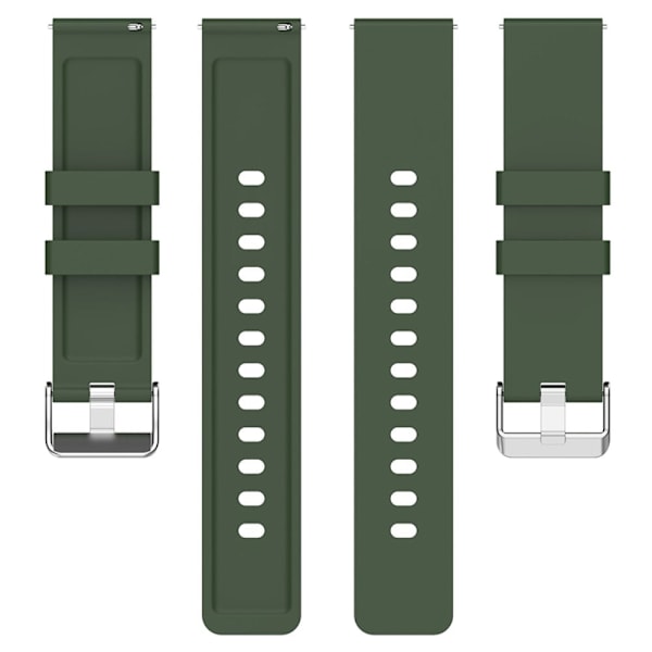 Amazfit Bip 3 / Bip S klockarmband i silikon med silverspänne - Militärgrön Grön