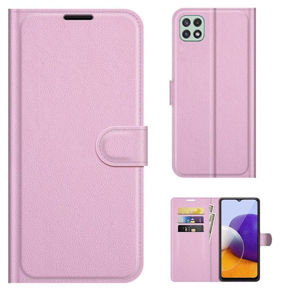 Classic Samsung Galaxy A22 5G Flip Etui - Lyserød Pink