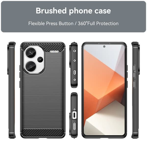 Carbon Flex Xiaomi Redmi Note 13 Pro Plus kotelot - Musta Black