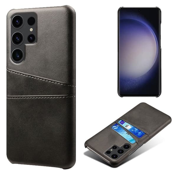Dual Card Samsung Galaxy S24 Ultra cover - Sort Black