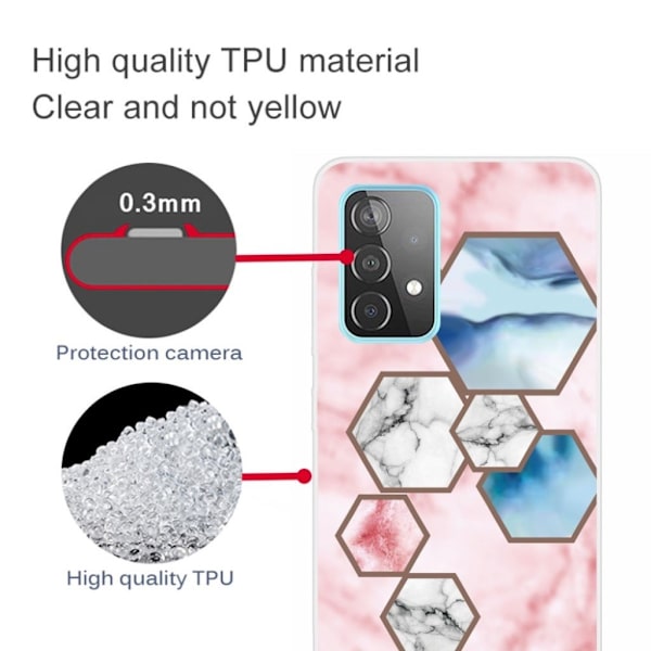 Marble Samsung Galaxy A32 5G Etui - Hexagon Fragment Marble Multicolor