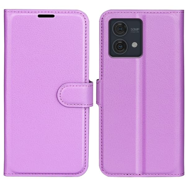 Klassisk Motorola Moto G84 Flip Etui - Lilla Purple