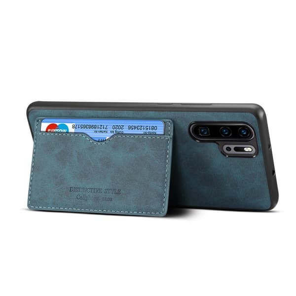 Huawei P30 Pro lær belagt deksel - Blå Blue