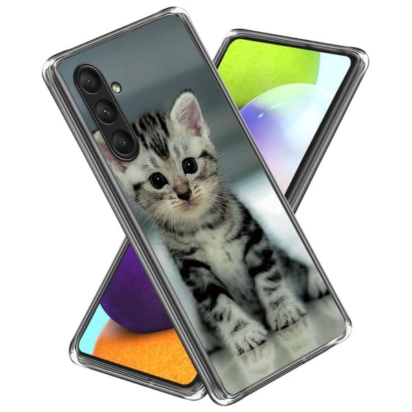 Deco Samsung Galaxy A25 skal - Söt Katt Silvergrå