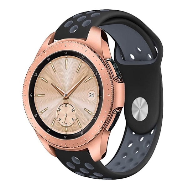 Samsung Galaxy Watch (42mm) klockarmband silikon ihålig tvåfärgad – Svart och grå multifärg