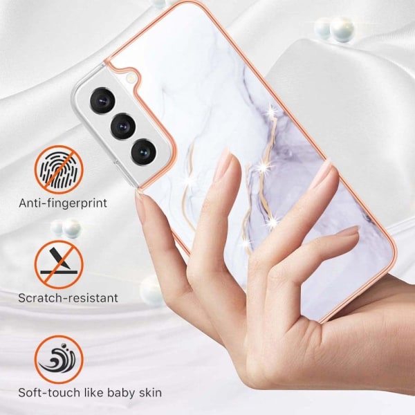 Marble Samsung Galaxy S23 Plus Etui - Hvid Marmor White