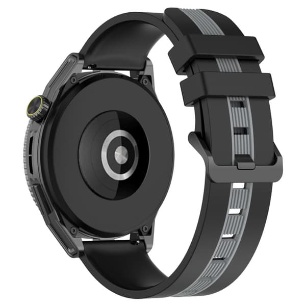 22mm Universal dual-color silikone urrem - Sort / Grå Black